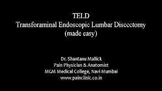 Transforaminal Endoscopic Lumbar Discectomy TELD [upl. by Berty696]