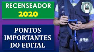 RECENSEADOR DO IBGE 2021  PONTOS IMPORTANTES DO EDITAL [upl. by Derward]