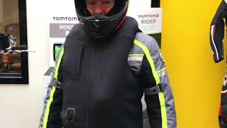 Airbag vest activation in slo mo [upl. by Etiam]