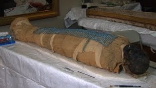 Decomposing ancient mummy gets a cleaning [upl. by Hurff]