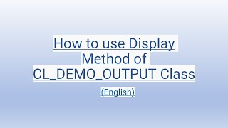 List of Methods of cldemooutput Class English [upl. by Sibella]