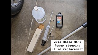 2013 Mazda MX5 NC Miata Grand Touring PRHT Power steering fluid replacement [upl. by Erlewine]