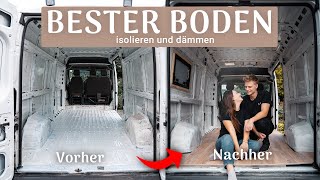 Ganz Einfach Camper Bodenplatte verlegen amp Dämmen DIY Camper Van Ausbau  Armaflex XG  PVC Vinyl [upl. by Yekcir573]