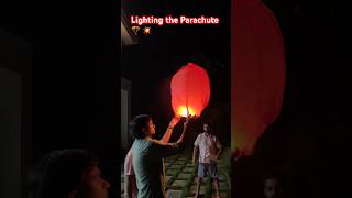 Lighting the Parachute 🪂 trending shortvideo crackers fireworks diwali 💥💥 [upl. by Swane]