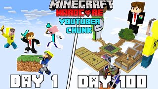 I Survived 100 Days on Youtuber Chunk Minecraft Hardcorehindi [upl. by Ahsenwahs]