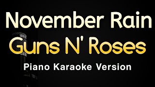 November Rain  Guns N Roses Karaoke Songs With Lyrics  Piano Original Key [upl. by Sackman457]