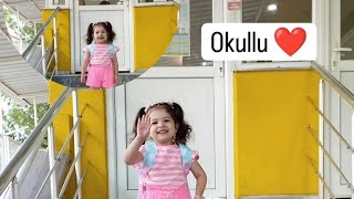 İLK OKUL GÜNÜ VLOG  3 yaş kreşin ilk günü nasıl geçti  Elif okuldan dönmek istemedi  Parkta oyun [upl. by Aluino]