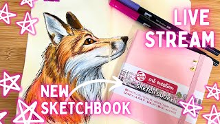 LIVE  Start A New Sketchbook With Me  Talens Art Creation Sketchbook [upl. by Eecyak]