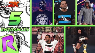 5 CM Punk Entrances With THEMES  WWE 2K24 [upl. by Hillel]