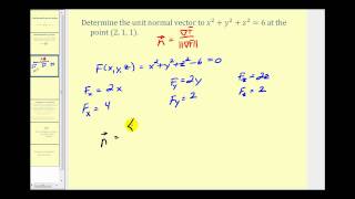 Determining a Unit Normal Vector to a Surface [upl. by Chevalier]