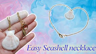 Easy Seashell Necklace  diy seashell necklace easydiy [upl. by Eirrehc]