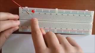 1 Breadboard nedir Nasıl kullanılır Breadboardta Led Yakma [upl. by Neelyam]