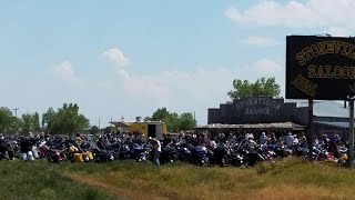 Bikers heading to Sturgis stop in tiny Montana town by the thousands [upl. by Nelav697]