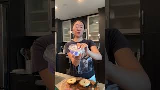 favorite bagel breakfast recipe garlic cream bagel [upl. by Yldarb251]