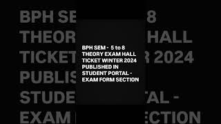 THEORY EXAM HALL TICKET WINTER 2024 PUBLISHED Students PORTAL BEBPH GTU All Students  gtu [upl. by Retnuh988]