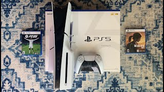 PlayStation 5 Disc Console Slim 4K 8K HDR Unboxing  Gameplay [upl. by Deehsar712]