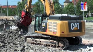 Caterpillar 349E L Demolition Garage  GLAbbruch Stuttgart Germany 13052015 [upl. by Germann]