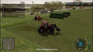 farming sim22 wrapping bales in field 71 part1 [upl. by Ajssatan]