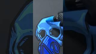 💀 halloween graffiti doodle skull posca art artist fyp drawing tutorial minivlog [upl. by Cyb423]