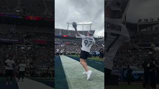 Aidan Hutchinson LAUNCHES it for Penei Sewell in Pro Bowl pregame  Detroit Lions shorts [upl. by Novanod]