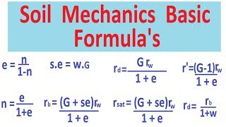 Soil Mechanics Basic Formulas [upl. by Aruol]