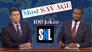 Colin Jost amp Michael Che s 100 Most Savage Weekend Update Jokes SNL [upl. by Araccat816]