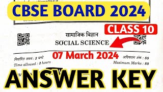 social science answer key 2024  Class 10 Social science question paper 2024 Answer key  Digraj Sir [upl. by Neelrihs]