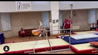 Angelina Melnikova  Uneven Bars  Control Training  February 2021 [upl. by Caresse424]