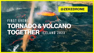 Worlds First Ever TORNADO v VOLCANO Iceland Volcano Eruption 2023 [upl. by Sansen238]