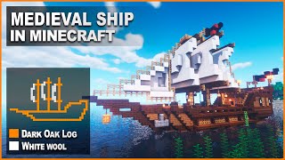 Minecraft How to build a Medieval Ship  Tutorial [upl. by Reedy]