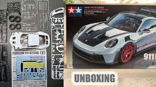 Tamiya Porsche 911 GT3 RS 992  New Kit  Unboxing [upl. by Kampmann]