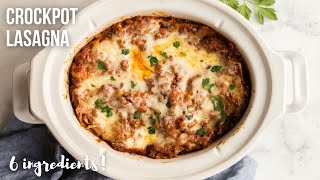 6 INGREDIENT Crockpot Lasagna  The Recipe Rebel [upl. by Holmann191]