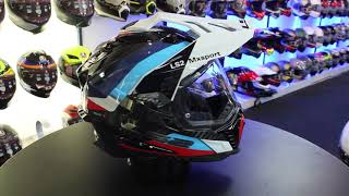 LS2 MX701 Explorer Carbon Frontier Off Road Helmet Gloss BlackBlue [upl. by Nodnal144]