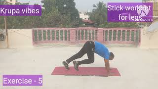 Leg workout using stick  Cardio exercises  No warmup cooldown  Home exercises [upl. by Iztim]