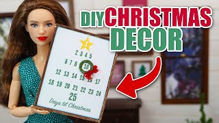 How to make Doll House Decorations Christmas Decor and Advent Calendar  Barbie Decor for Dollhouse [upl. by Etnad]