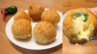 CHEESY JALAPENO BALLS  Cheese Balls Recipe  Spicy Cheese Bites  How To Make Jalapeno Cheese Balls [upl. by Jewett]