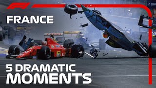 Top 5 Dramatic Moments  French Grand Prix [upl. by Arlen491]