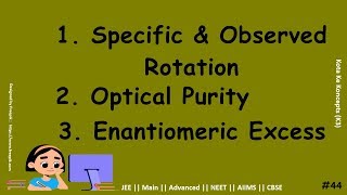 Observed amp Specific Rotation of chiral molecule  JEE Main  Advanced  NEET  CBSE  In Hindi [upl. by Robb]