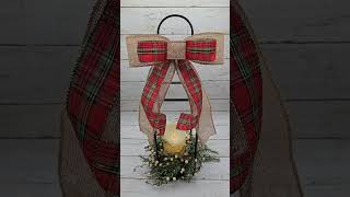 Burlap and Tartan Plaid Ribbon Bow for Christmas Decorating christmas christmasbow handmade [upl. by Wehtam900]