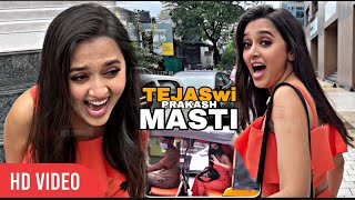 Tejaswi Prakash in Bigg Boss 15  MASTI with Media  Rickshaw की सवारी [upl. by Eiralam]