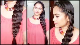 4 strand Rope Twist Braid  Easy hairstyles for medium to long hairindian hairstyles [upl. by Touber]