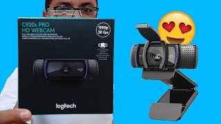 WEBCAM LOGITECH C920S PRO Unboxing Primeiras Impressões e Teste de Imagem e Áudio [upl. by Ehrsam186]