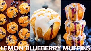 Easy Blueberry Muffins Recipe With Lemon Glaze [upl. by Yahs]