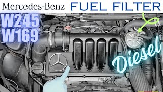 Mercedes A class W169 and B class W245 200CDI Diesel Fuel filter change Kraftstofffilter filtro [upl. by Couchman]