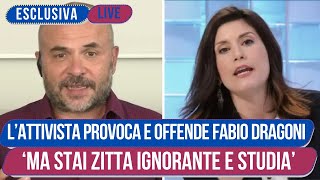 Fabio Dragoni Sbotta dopo le Offese dellAttivista Miriam Falco e se ne Va [upl. by Aldora]