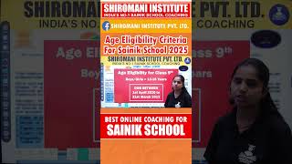 Eligibility Criteria For Sainik School Entrance Exam 2025  SAINIK SCHOOL ONLINE COACHING [upl. by Rosa]