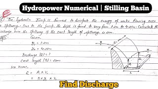 Stilling basin Numerical  Normal Depth  Froude Number [upl. by Tnirb]