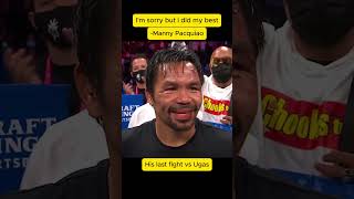 Manny Pacquiao apologizing after losing vs Ugas mannypacquiao ugas boxing pacman [upl. by Ocnarf]