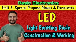 LED light Emitting Diode Unit 3 Special purpose diode and Transistors in हिन्दी [upl. by Editha800]