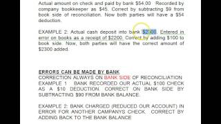 BANK RECONCILIATION ERROR TREATMENT [upl. by Ruiz]